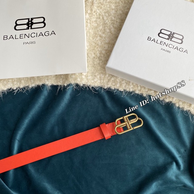 Balenciaga女士皮帶 巴黎世家BB經典logo扣腰帶 巴黎世家小牛皮皮帶  jjp1129